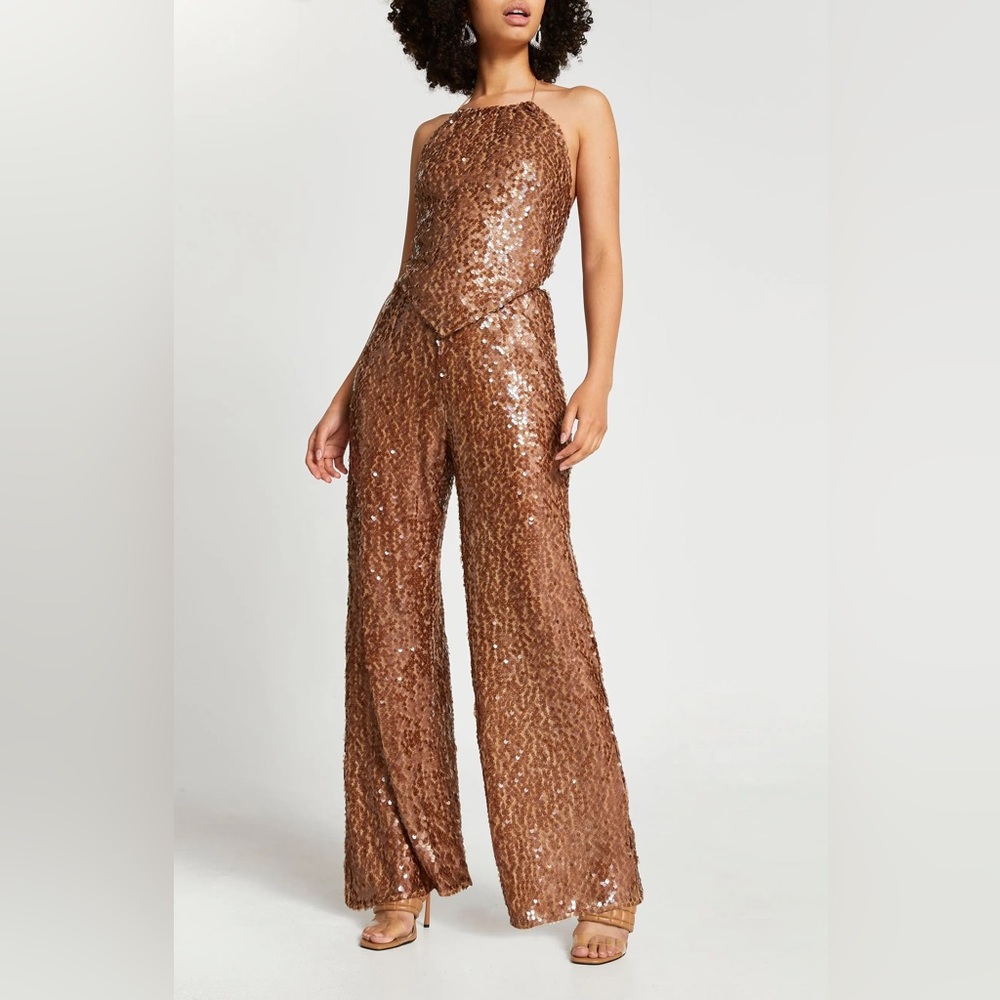 River Island Wide Leg Sequin Pants